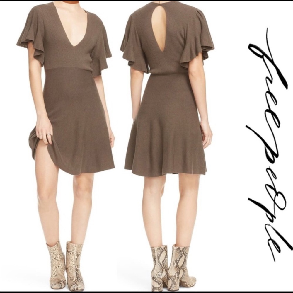 Free People Olive Cozy Nights Sweater Dress. Size Medium.